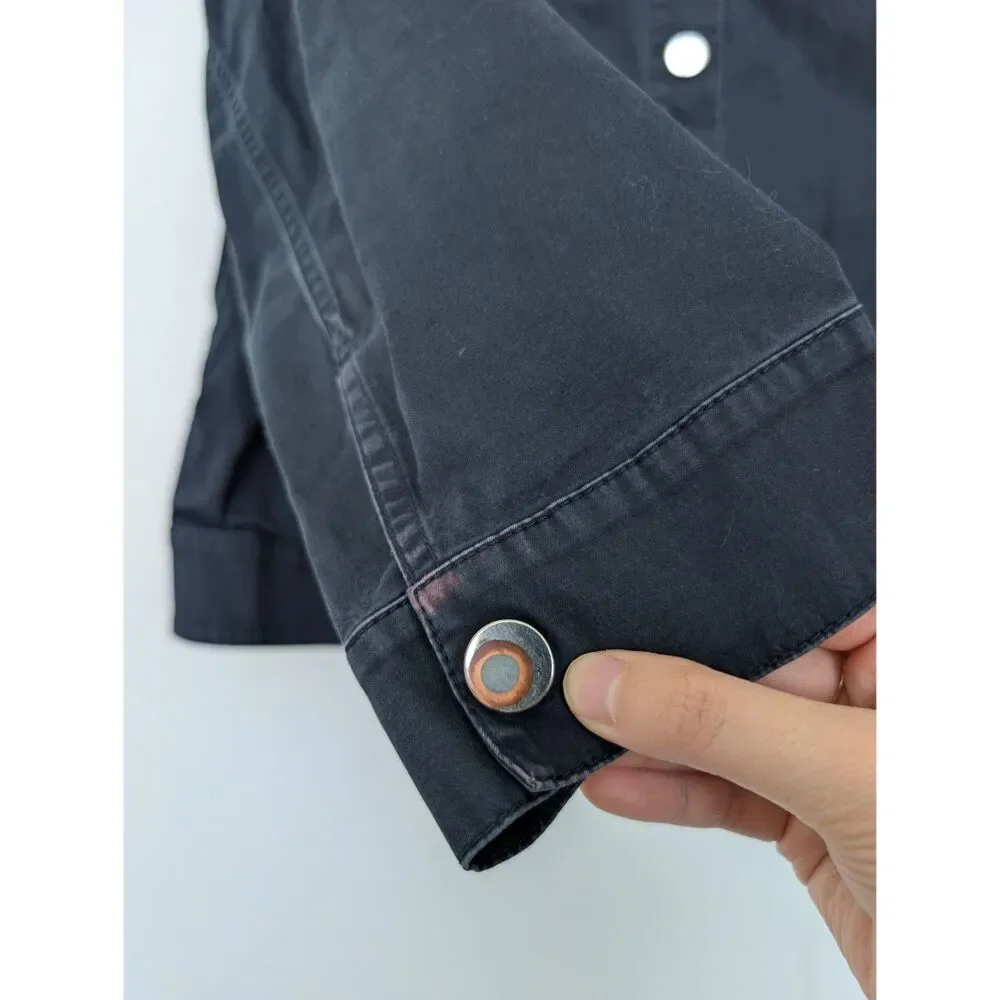 Lafayette 148 Navy Snap Button Collared Lightweight Jacket Sz XXL Zip Pocket - Picture 7 of 16